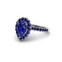 Halo Pear Sapphire Pave Engagement Ring - Ingrid No. 75 image 1