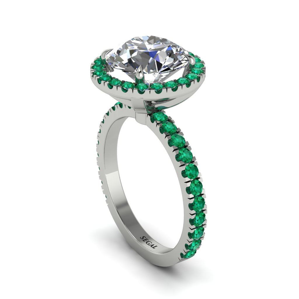 Round Cut Diamond Halo Engagement Ring - Charleigh No. 18
