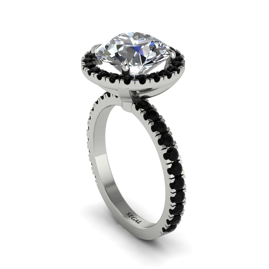 Round Cut Diamond Halo Engagement Ring - Charleigh No. 33
