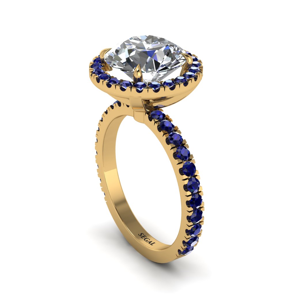 Round Cut Diamond Halo Engagement Ring - Charleigh No. 61