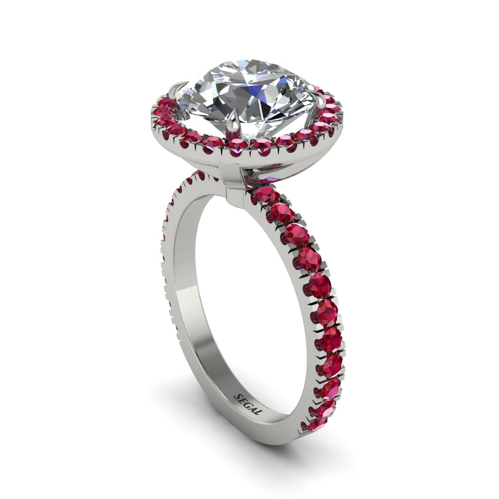 Round Cut Diamond Halo Engagement Ring - Charleigh No. 48