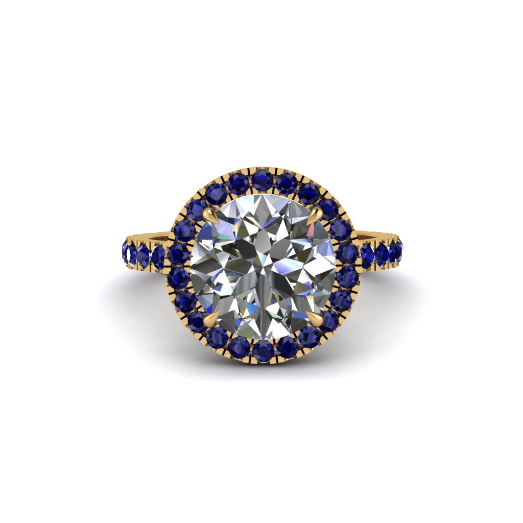 Round Cut Diamond Halo Engagement Ring - Charleigh No. 61
