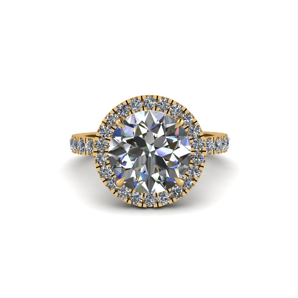 Round Cut Diamond Halo Engagement Ring - Charleigh No. 1