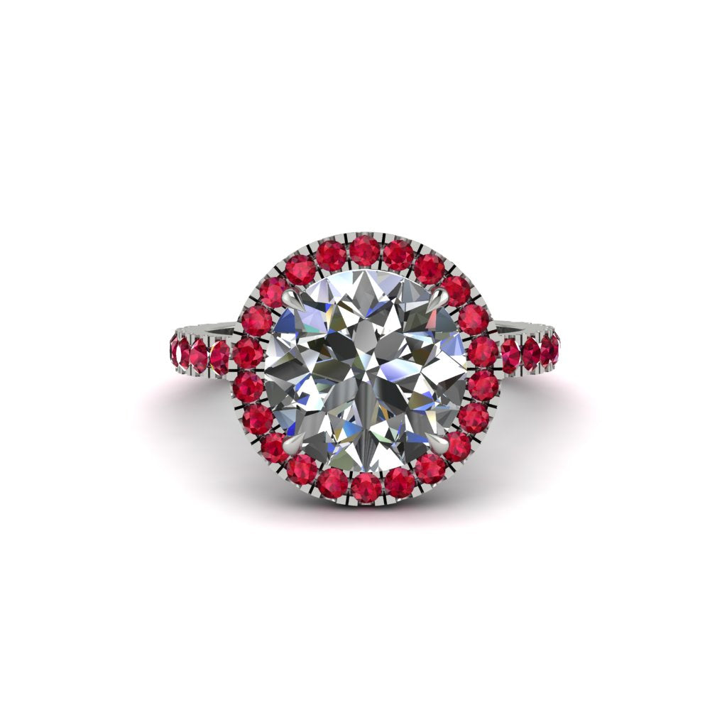 Round Cut Diamond Halo Engagement Ring - Charleigh No. 48