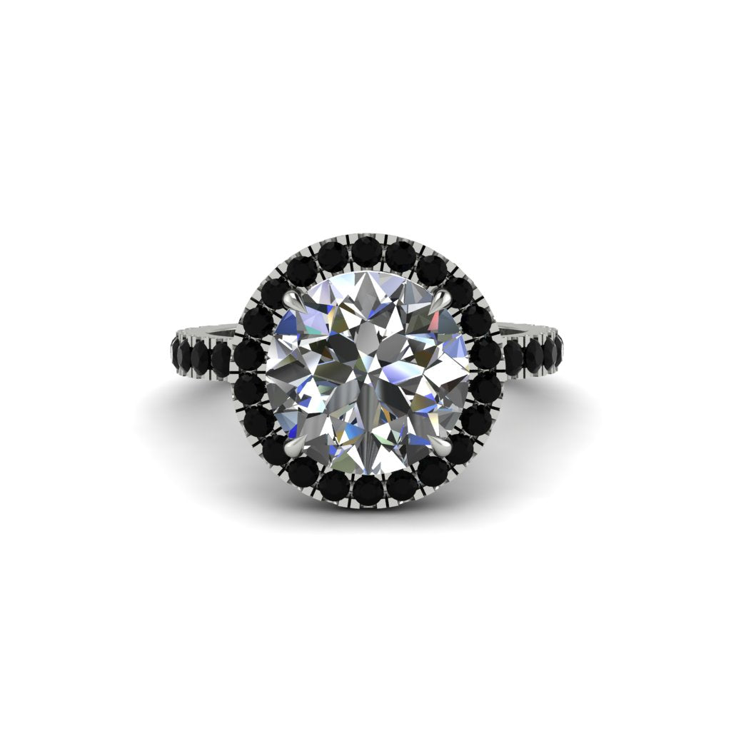 Round Cut Diamond Halo Engagement Ring - Charleigh No. 33