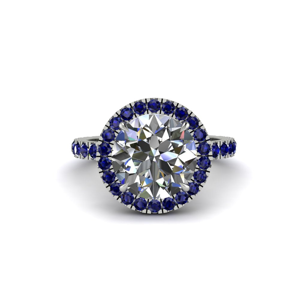 Round Cut Diamond Halo Engagement Ring - Charleigh No. 63