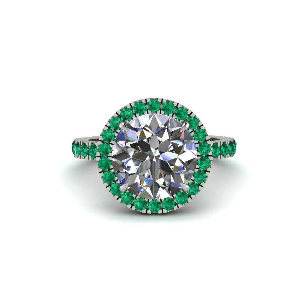 Round Cut Diamond Halo Engagement Ring - Charleigh No. 18