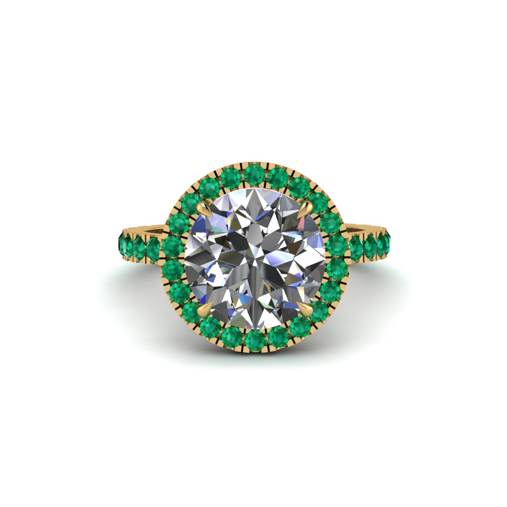 Round Cut Diamond Halo Engagement Ring - Charleigh No. 16