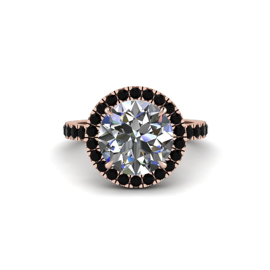 Round Cut Diamond Halo Engagement Ring - Charleigh No. 32