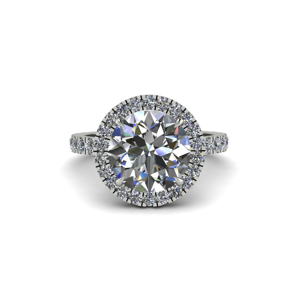 Round Cut Diamond Halo Engagement Ring - Charleigh No. 3