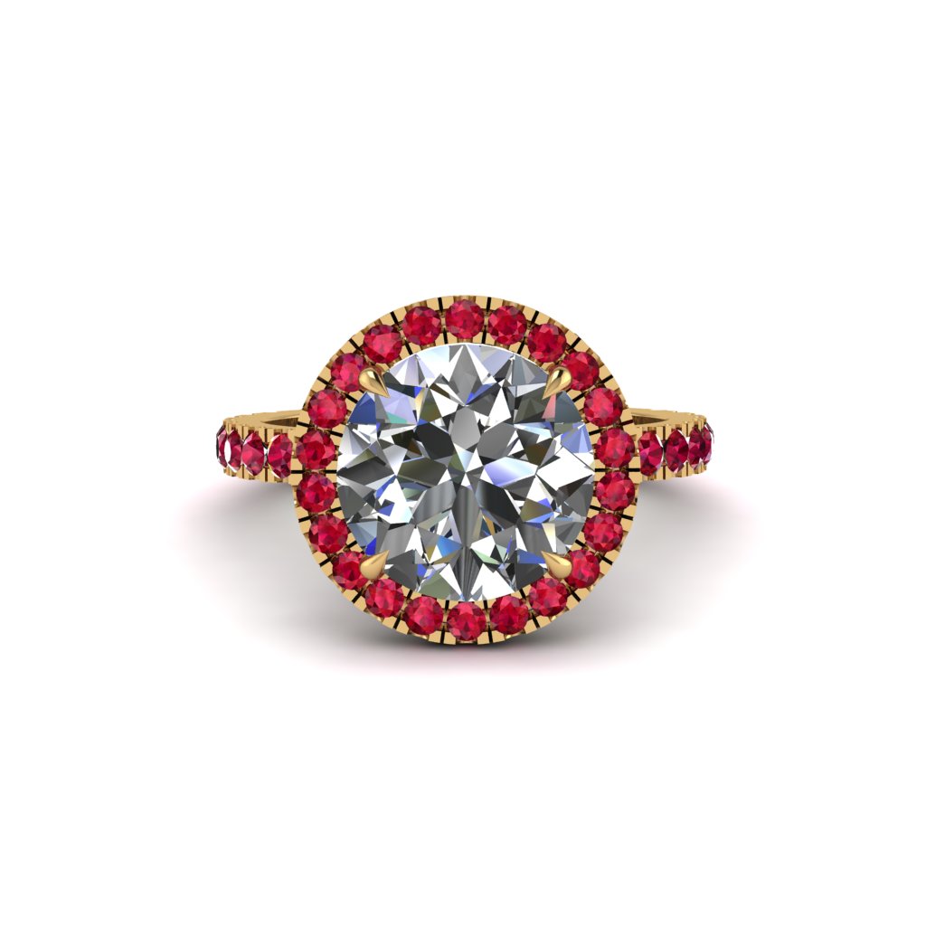 Round Cut Diamond Halo Engagement Ring - Charleigh No. 46