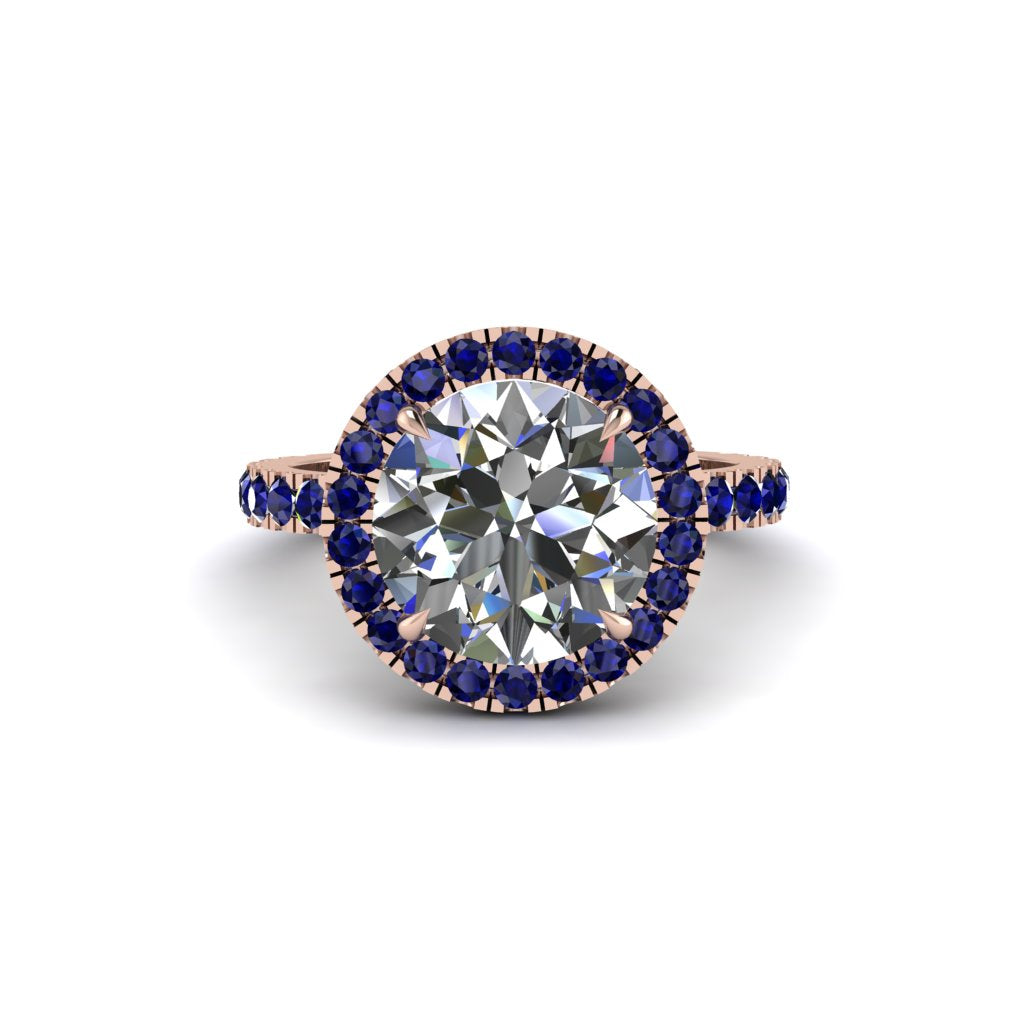 Round Cut Diamond Halo Engagement Ring - Charleigh No. 62