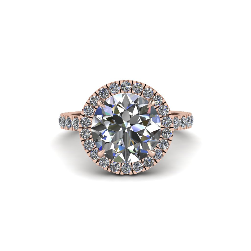 Round Cut Diamond Halo Engagement Ring - Charleigh No. 2
