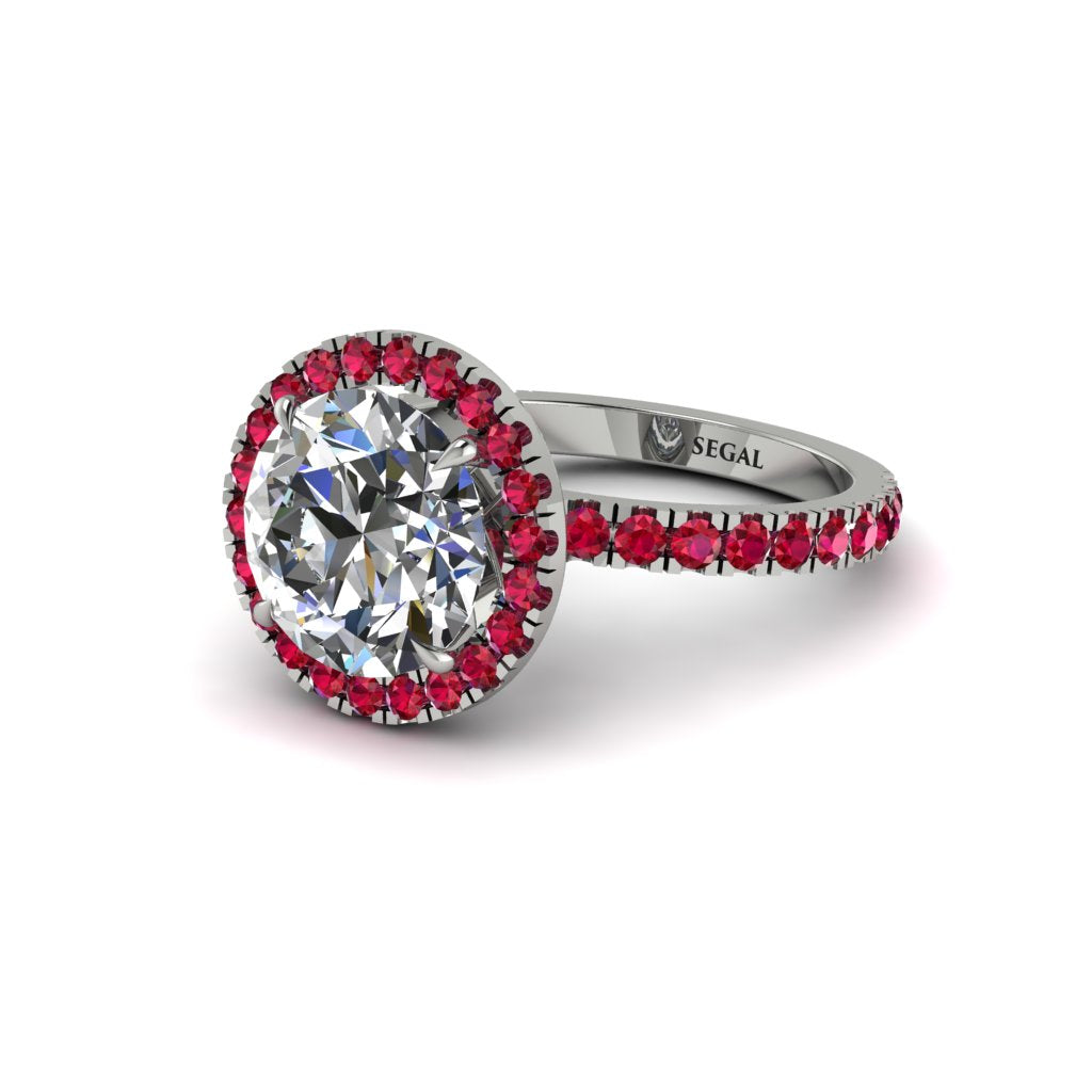 Round Cut Diamond Halo Engagement Ring - Charleigh No. 48