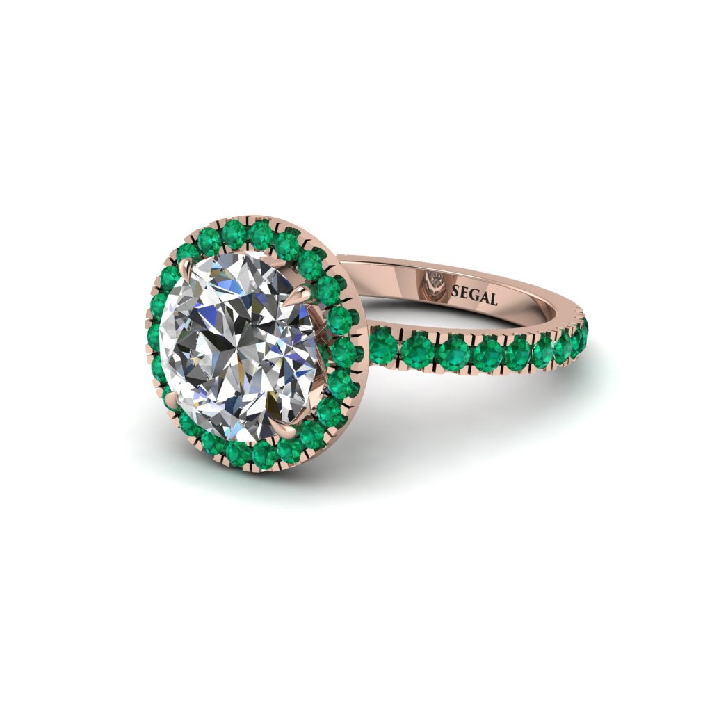 Round Cut Diamond Halo Engagement Ring - Charleigh No. 17