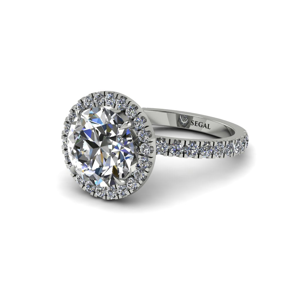 Round Cut Diamond Halo Engagement Ring - Charleigh No. 3