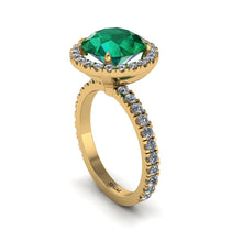 Round Cut Emerald Halo Engagement Ring - Charleigh No. 4 image 1