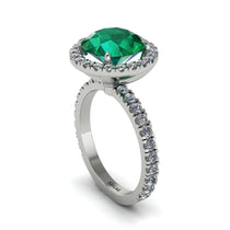 Round Cut Emerald Halo Engagement Ring - Charleigh No. 6 image 1