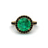 Round Cut Emerald Halo Engagement Ring - Charleigh No. 34