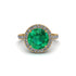 Round Cut Emerald Halo Engagement Ring - Charleigh No. 4 image 2