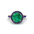 Round Cut Emerald Halo Engagement Ring - Charleigh No. 65