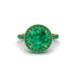 Round Cut Emerald Halo Engagement Ring - Charleigh No. 19