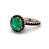 Round Cut Emerald Halo Engagement Ring - Charleigh No. 35