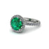 Round Cut Emerald Halo Engagement Ring - Charleigh No. 6