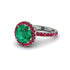 Round Cut Emerald Halo Engagement Ring - Charleigh No. 51