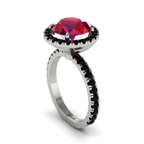 Round Cut Ruby Halo Engagement Ring - Charleigh No. 42 image 1
