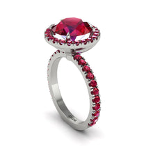 Round Cut Ruby Halo Engagement Ring - Charleigh No. 57 image 1