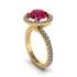 Round Cut Ruby Halo Engagement Ring - Charleigh No. 10