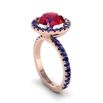 Round Cut Ruby Halo Engagement Ring - Charleigh No. 71 image 1