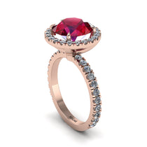 Round Cut Ruby Halo Engagement Ring - Charleigh No. 11 image 1
