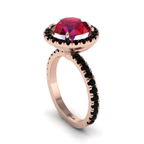 Round Cut Ruby Halo Engagement Ring - Charleigh No. 41 image 1