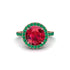 Round Cut Ruby Halo Engagement Ring - Charleigh No. 26