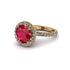 Round Cut Ruby Halo Engagement Ring - Charleigh No. 10