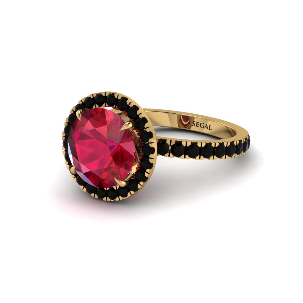 Round Cut Ruby Halo Engagement Ring - Charleigh No. 40