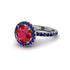 Round Cut Ruby Halo Engagement Ring - Charleigh No. 72