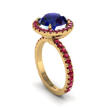 Round Cut Sapphire Halo Engagement Ring - Charleigh No. 58 image 1