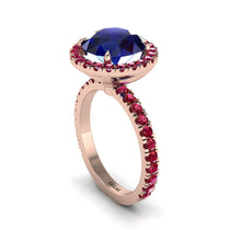 Round Cut Sapphire Halo Engagement Ring - Charleigh No. 59 image 1
