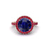 Round Cut Sapphire Halo Engagement Ring - Charleigh No. 59
