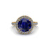 Round Cut Sapphire Halo Engagement Ring - Charleigh No. 13