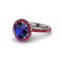 Round Cut Sapphire Halo Engagement Ring - Charleigh No. 60