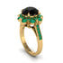 Black Diamond Halo Sunburst Engagement Ring - Winter No. 22