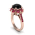 Black Diamond Halo Sunburst Engagement Ring - Winter No. 53