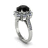 Black Diamond Halo Sunburst Engagement Ring - Winter No. 9