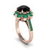 Black Diamond Halo Sunburst Engagement Ring - Winter No. 23