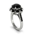 Black Diamond Halo Sunburst Engagement Ring - Winter No. 39 image 2
