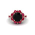 Black Diamond Halo Sunburst Engagement Ring - Winter No. 53 image 3